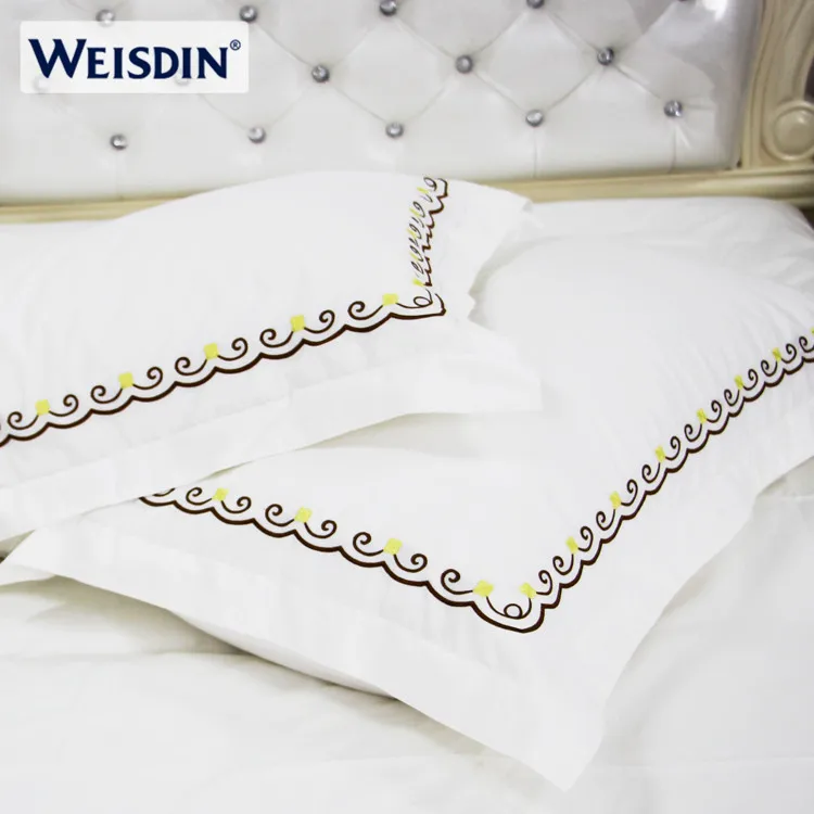 Оптовая Продажа пользовательских роскошный отель белый 100% хлопок печатных