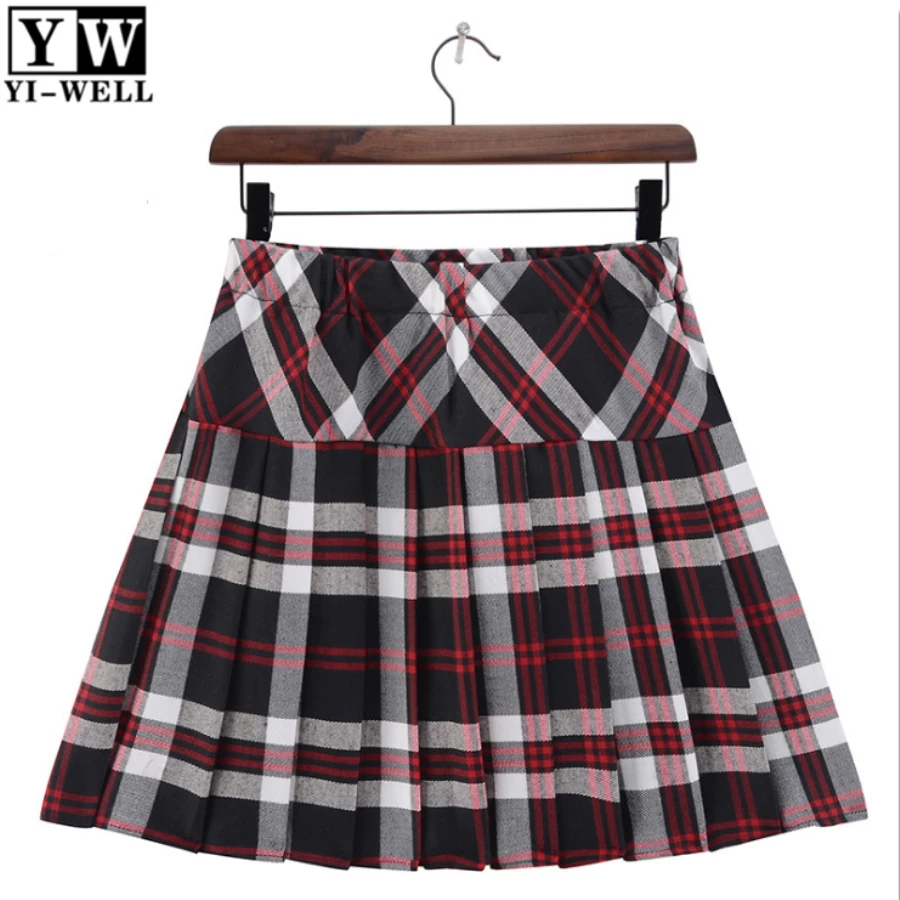 Японская школьная форма для девочек на заказ, короткая клетчатая юбка, хлопковая юбка для девочек
