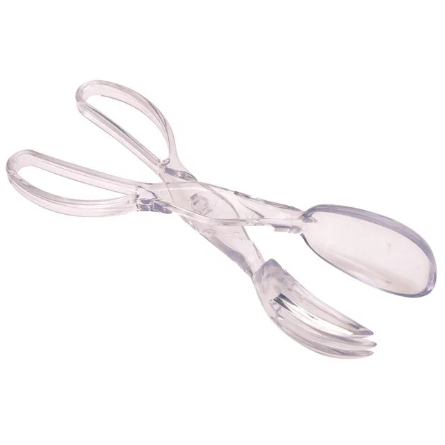 FT-1614 Clear Scissor Kitchen Salad Serving Tongs