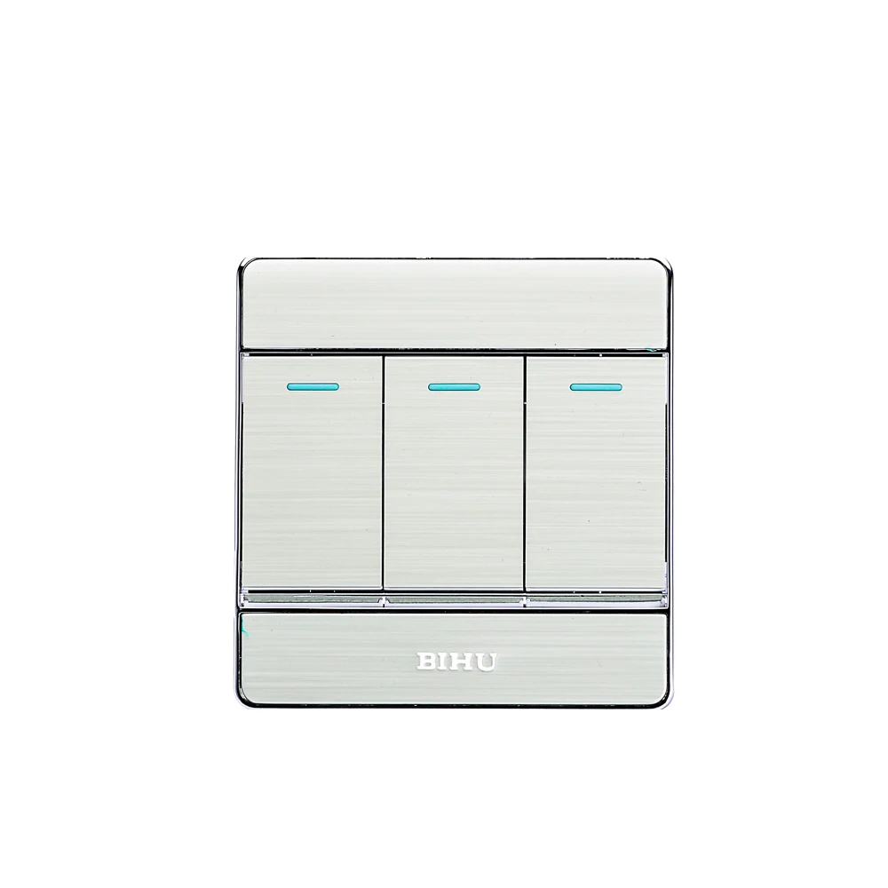 BIHU Великобритания Электрический свет настенный выключатель 3 gang выключатель света для дома