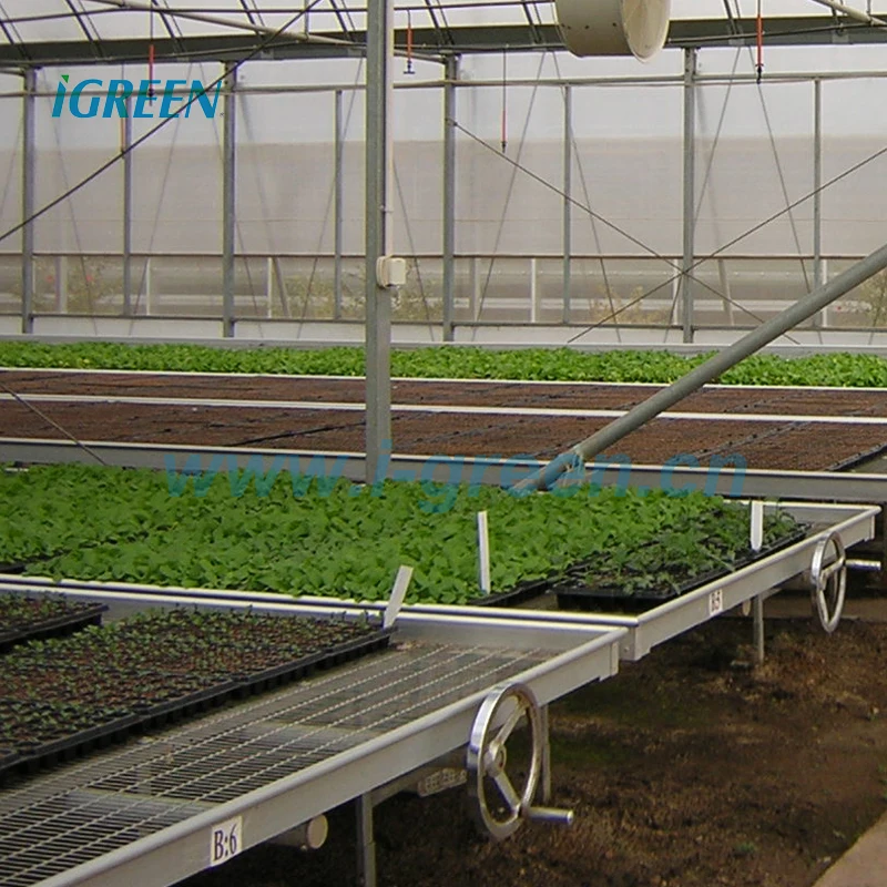 flow rolling bench growing table for greenhouse greenhouse aluminum alloy rolling bench