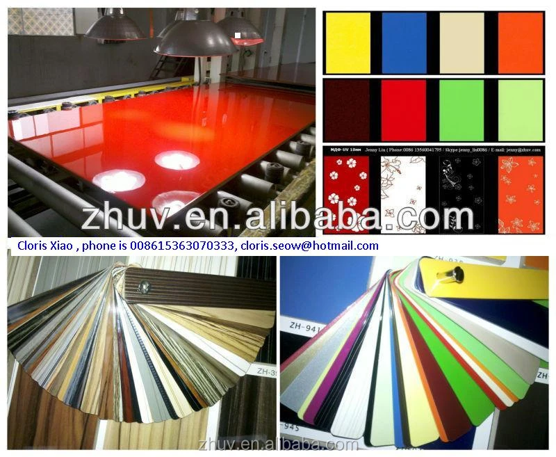ZHUV high gloss uv painted mdf black glossy mdf panel