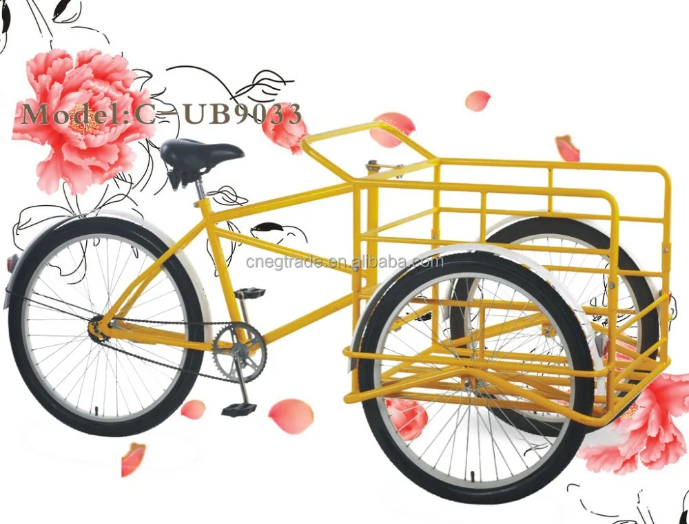 26INCH Three wheel Cargo Tricycle UB9033/steel frame Heavy Duty Industrial Tricycle for Delivery Cargoes in Factory Industrial