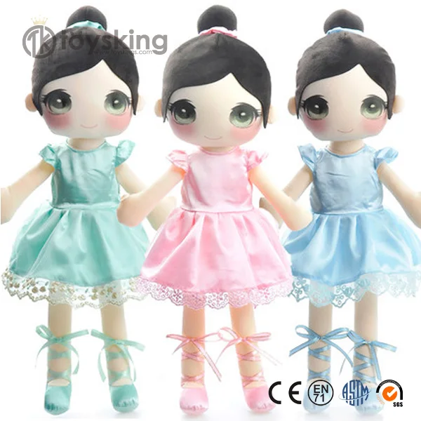 wholesale stuffed plush girl rag dolls with braid promotional gifts