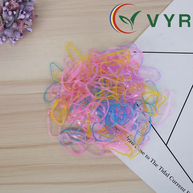 middle size mat light transparency color Elastic TPU Rubber Bands kids Hair Band 4024