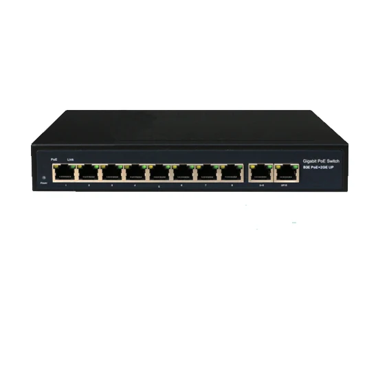 Manufacturer wholesale VLAN 48V 8 port PoE Network switch with built-in power 120W and 2 gigabit uplink ports