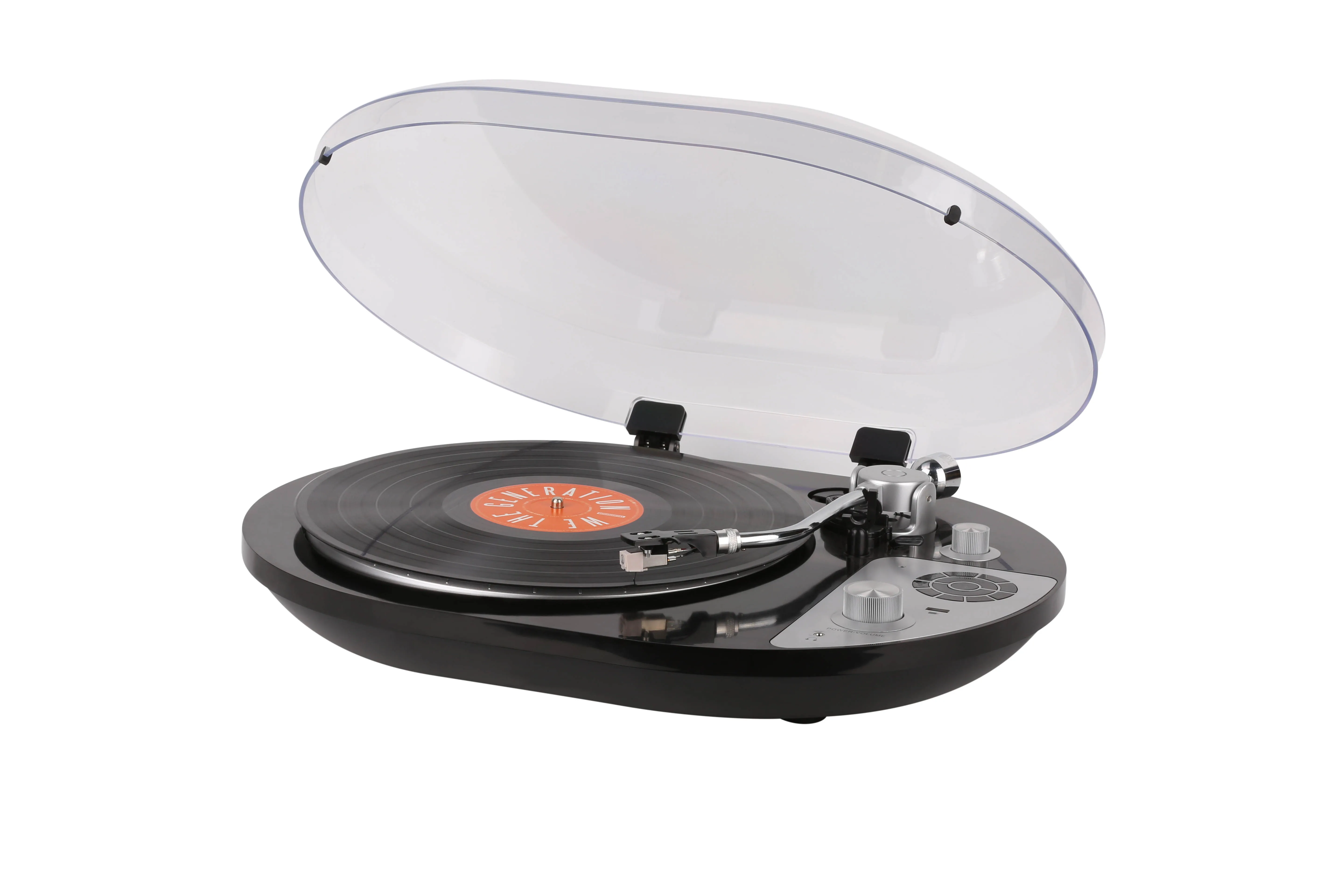 
Bluetooth turntable with 40 Watt Speakers, Vinyl Record Player with Magnetic Cartridge built in Battery USB record MP3 USB PLAY 