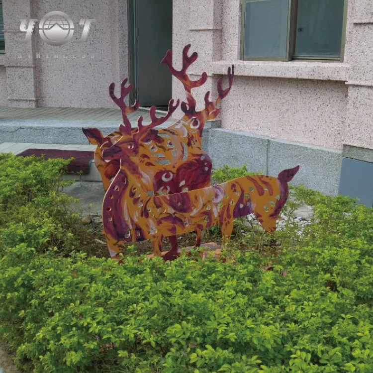 steel decorative art sculpture metal white paint crafts