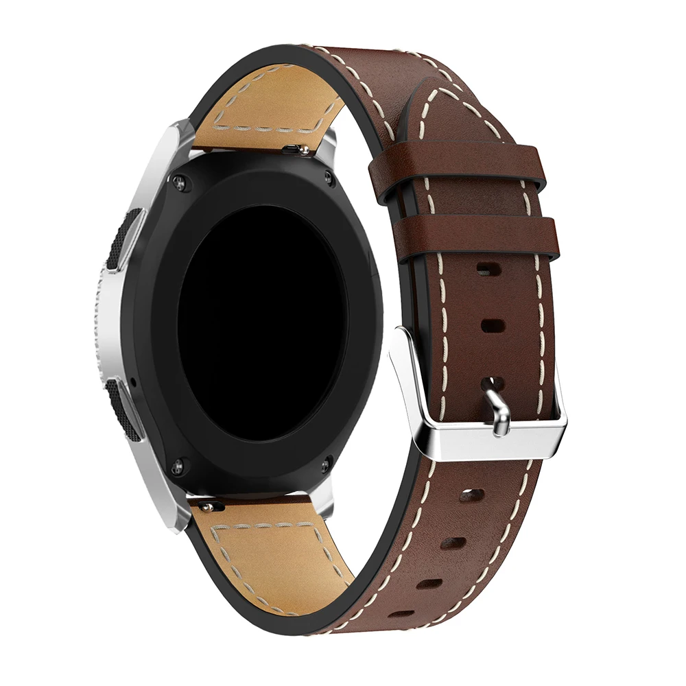 22mm Quick Install Genuine Leather Watch Strap For Samsung Gear S3 Galaxy Watch 46mm Leather Band