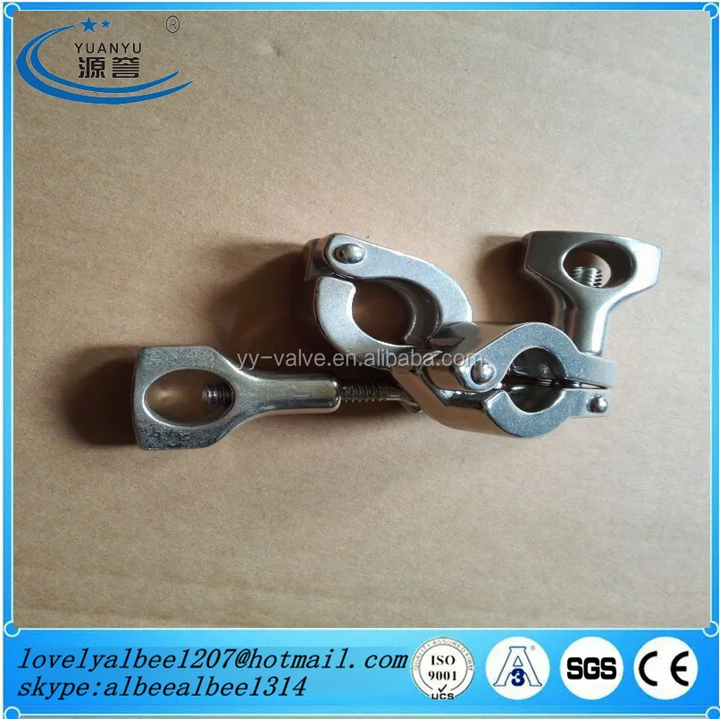 
sanitary stainless steel SS201 SS202 SS304 SS316L single pin heavy duty clamp pipe clamp 