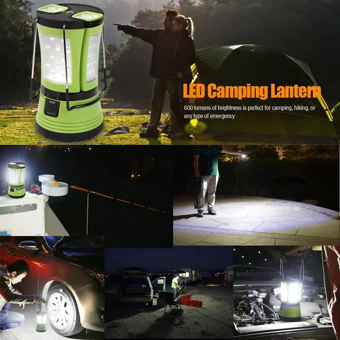 600 lumens Rechargeable LED Camping Lantern with Detachable Portable Flashlight for Camping Hiking Outdoor Emergency