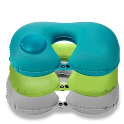 Amazon Portable U-Shape super soft Automatic inflatable pillow travel pillow