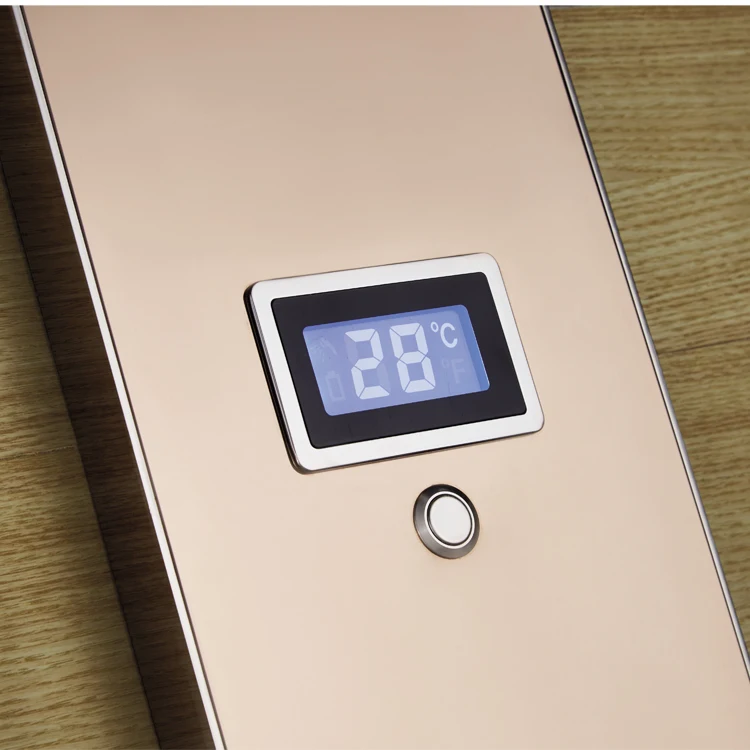 hot sale gold 304# stainless steel shower panel /shower column with temperature display