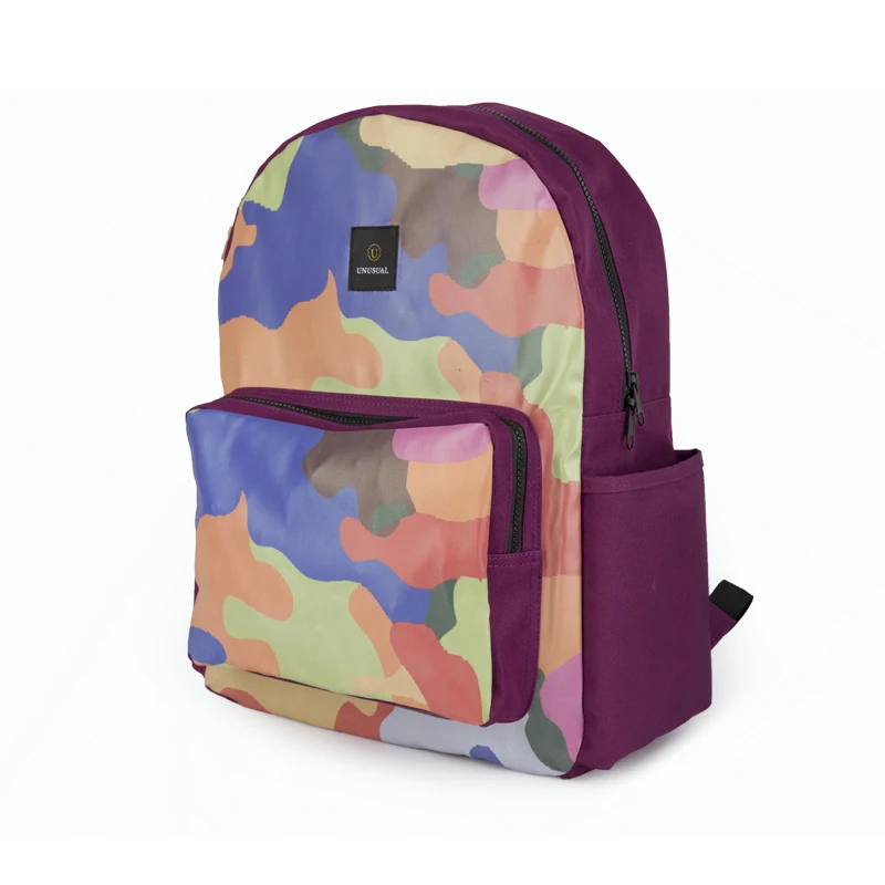 Customized new popular colorful camouflage reflective backpack