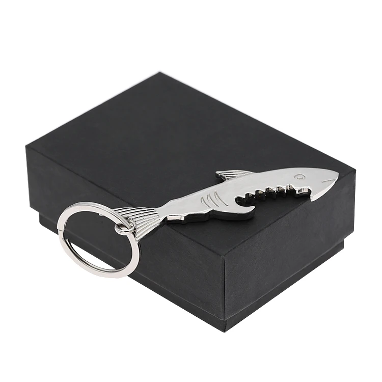 customized silver shark bottle opener with logo