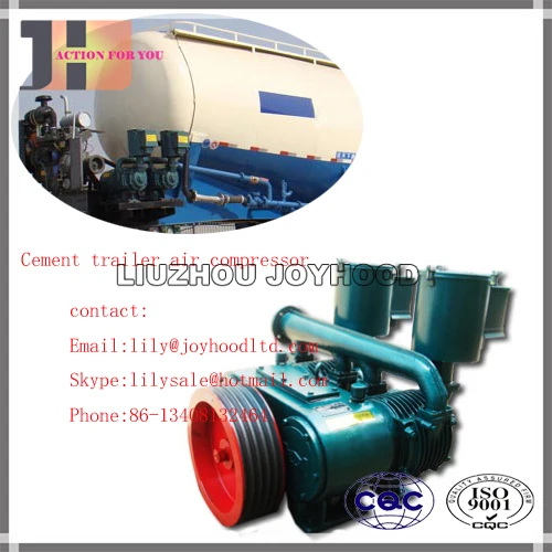 Oil free 2 cylinder air compressor pump for cement semi trailer