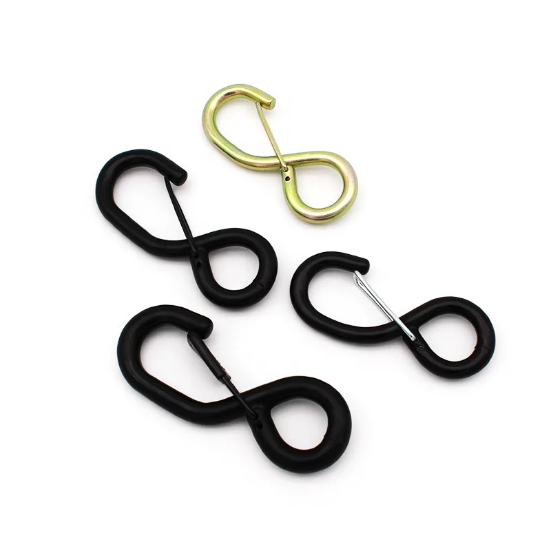 1 дюйм, 25 мм, высокое качество, заводская цена, S крючки с ПВХ покрытием, черные S крючки