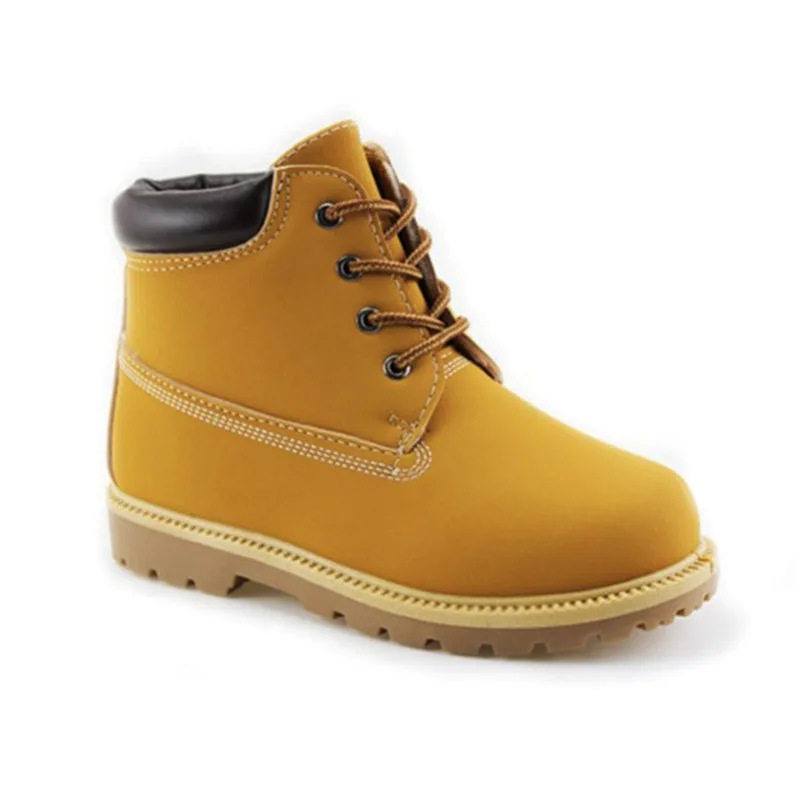 
Kids Lace-Up Ankle Boots Boy Girl Waterproof Outdoor Workboots 