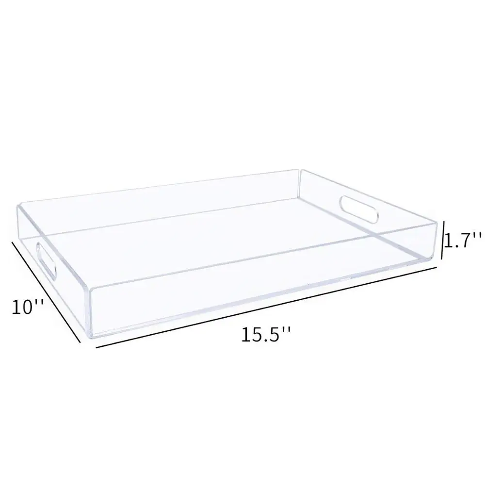 Оптовая продажа, прямоугольный прозрачный акриловый поднос для хранения молочных салфеток