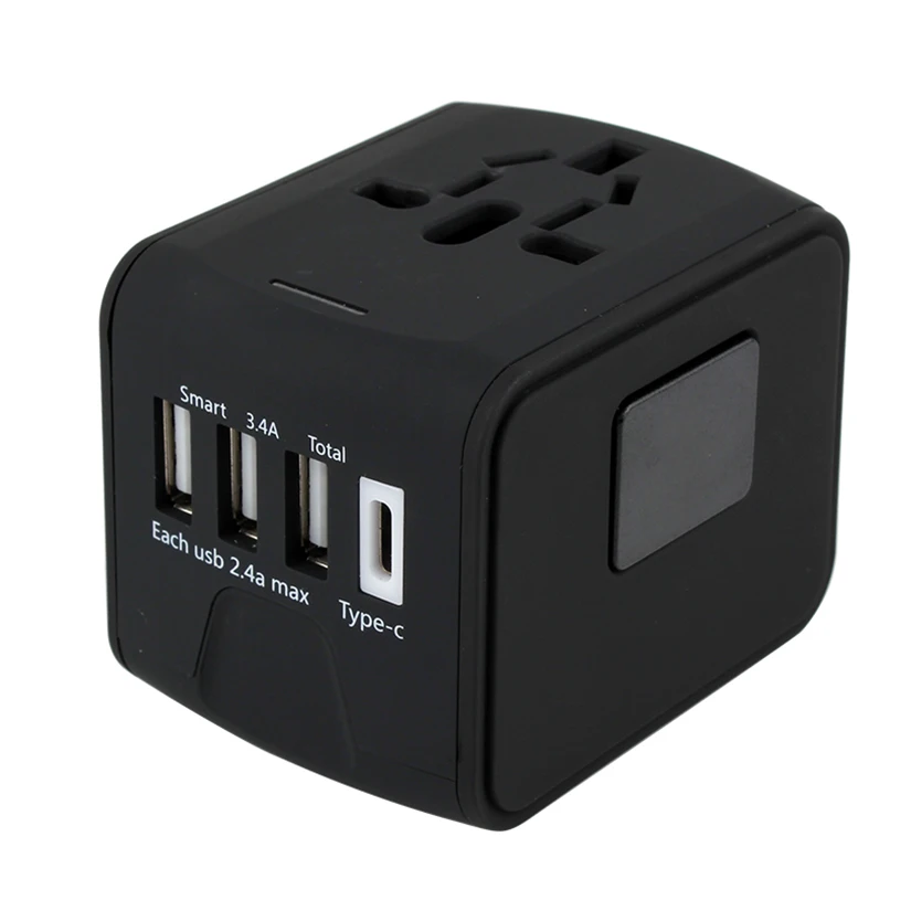 wholesale electronics travel accessories adapter with EU AUS US UK plugs C type charger adapter for airlines