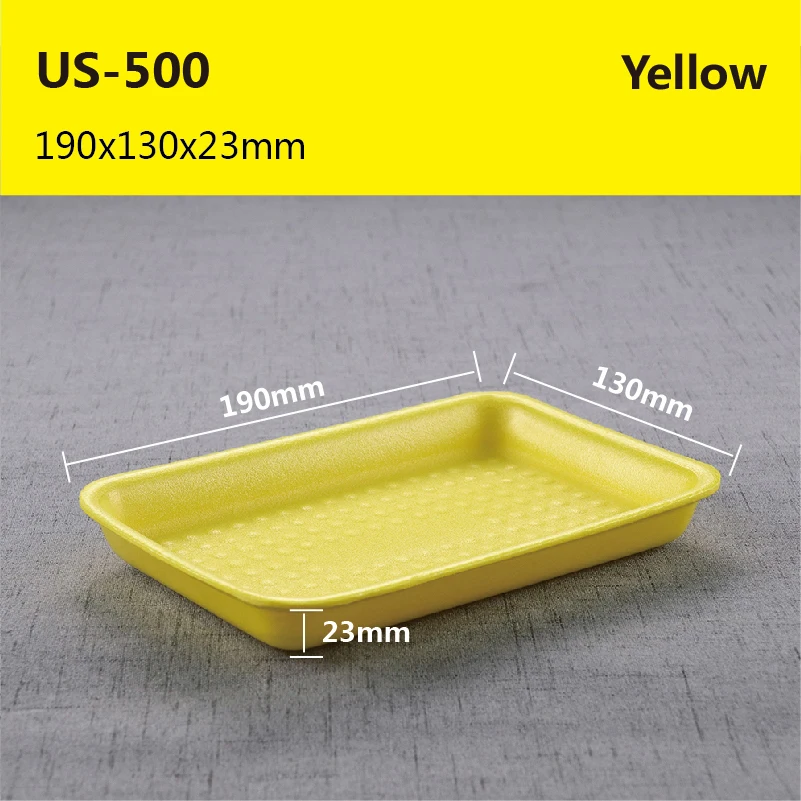 
19*13*2.3cm Disposable plastic foam tray in Food Grade ps material supermarket foam plate disposable party snacks plate 