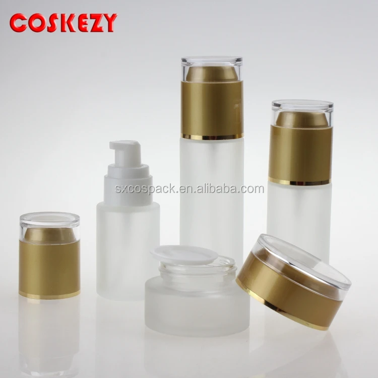 China factory frosted glass skin care packaging, 40ml glass spray pump bottles