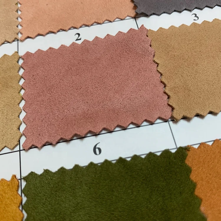 Polyester+spandex elastic double sides velvet flannel suede fabric for bag shoes dress
