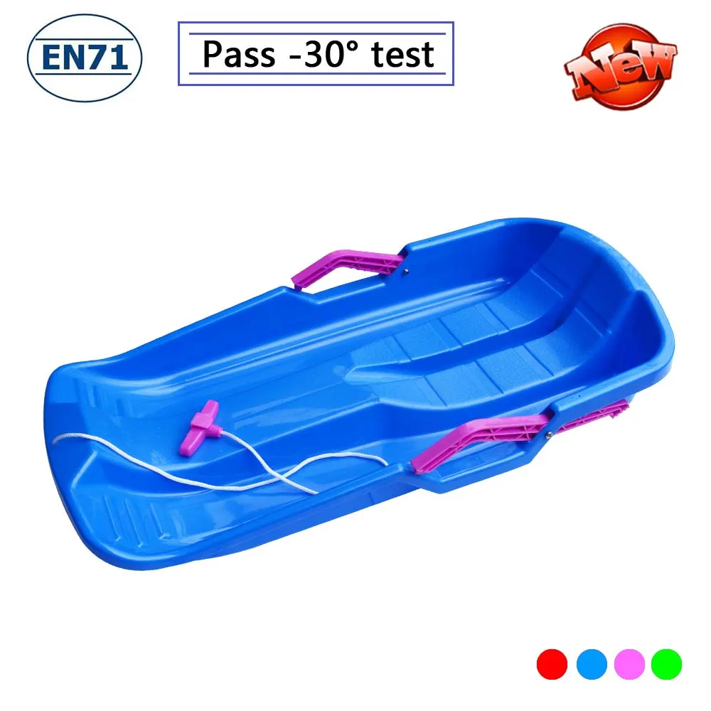 Professional hot selling child 75cm snow slide plastic tobaggon snowboard one seat with brake