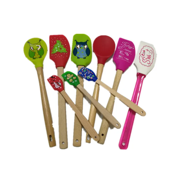 Heat Resistant Logo Printed Silicone Spatula Baking & Pastry Tools Spatula Silicone Butter Kitchen Accessories Baking 1 Per Kit
