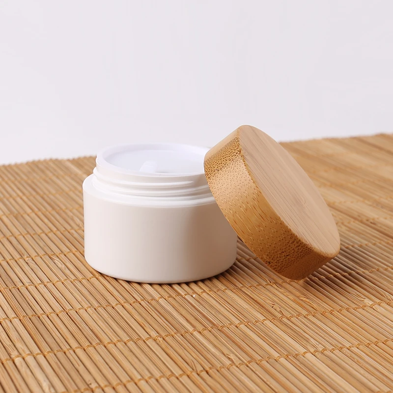 5ml 15ml 30ml 50ml 100ml Natural Cream Cosmetic Bamboo Wood Jar With Bamboo Lid For Face Body Cream