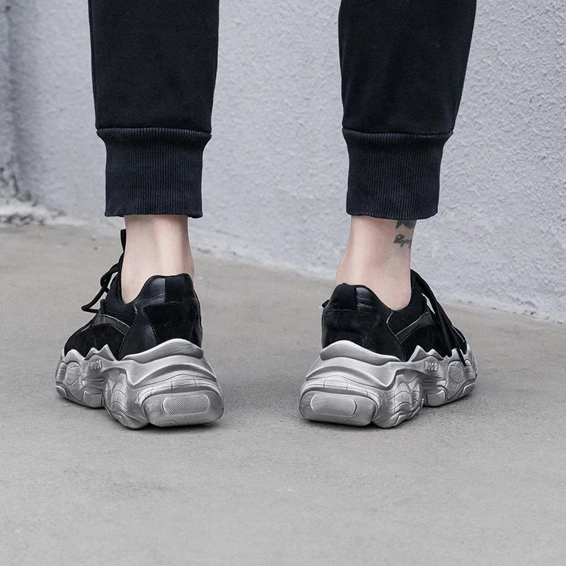 Дропшиппинг изготовленным на заказ логосом модная женская обувь из натуральной кожи с не сужающимся книзу массивным спортивная обувь; Весенняя женская обувь на платформе; Повседневная женская обувь