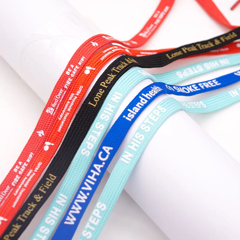Different tips Colorful Custom Wholesale Flat Shoe Laces for Sneakers with logo