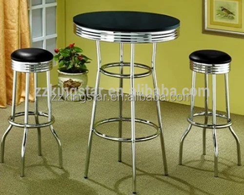 
3 pieces counter height bar table set with 2 bar stools 