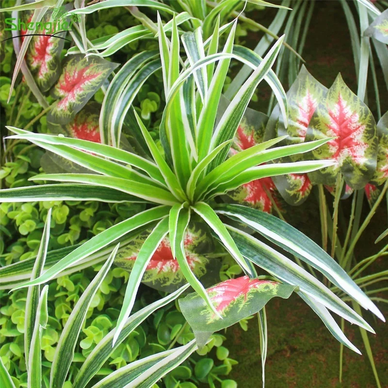 Anti-UV plastic vertical indoor artificial plant green wall for office