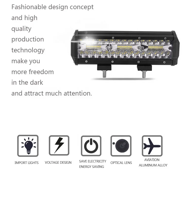 Zhongshan 12v motorbike car working driving 180w auto strip waterproof led bar light