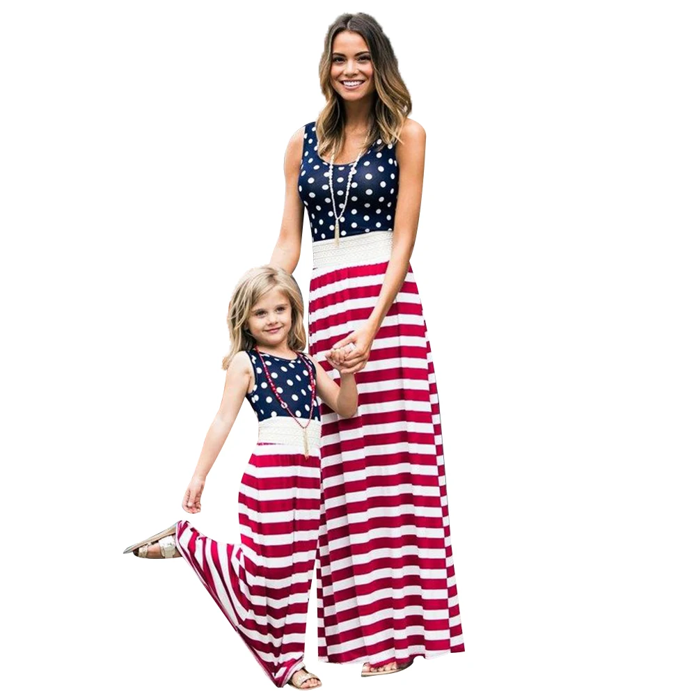 Latest Family Matching Clothes Long Sleeve Green Mommy and Me Mix Dresses