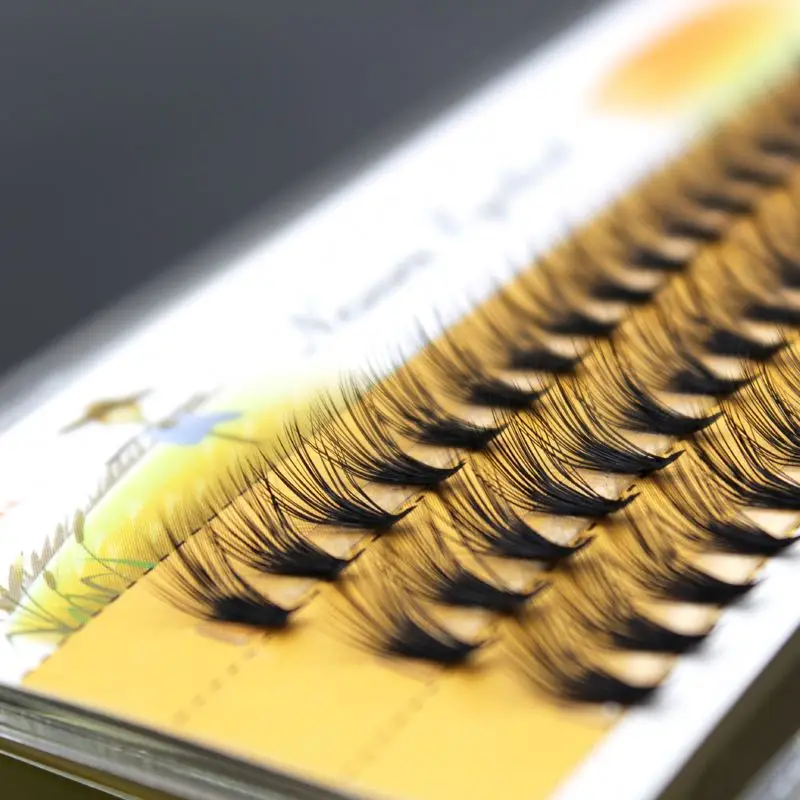 
100% human hair hand made false eyelash with customized pack and logo Indonesia 