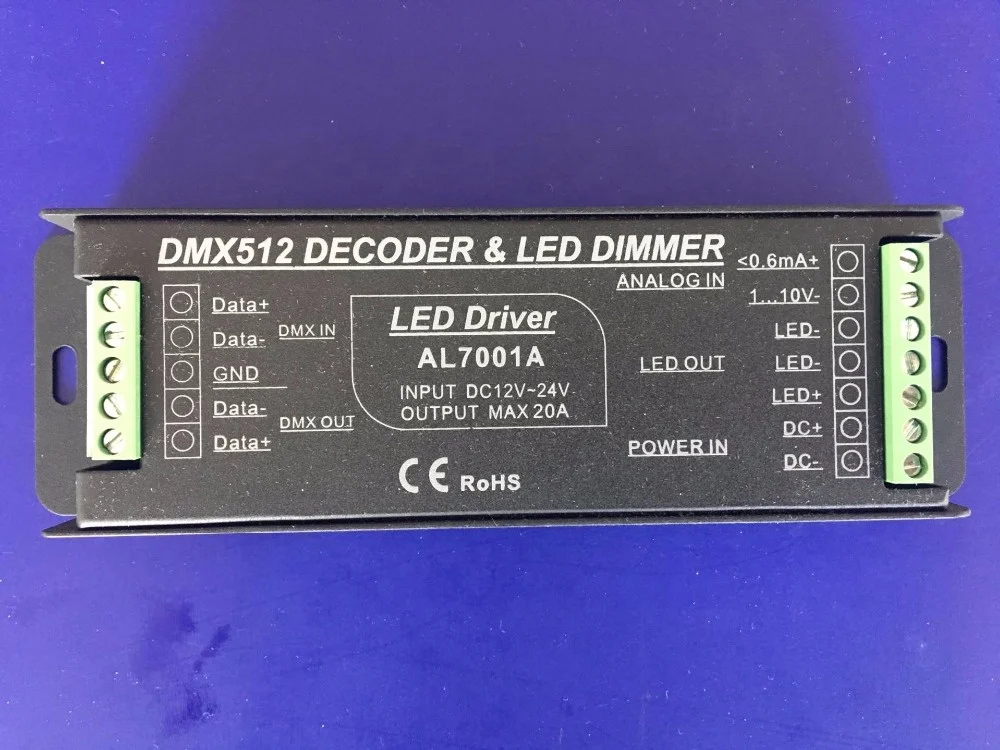 20A Dimming 0-10V PWM LED DMX Dimmer for Digital LED Light