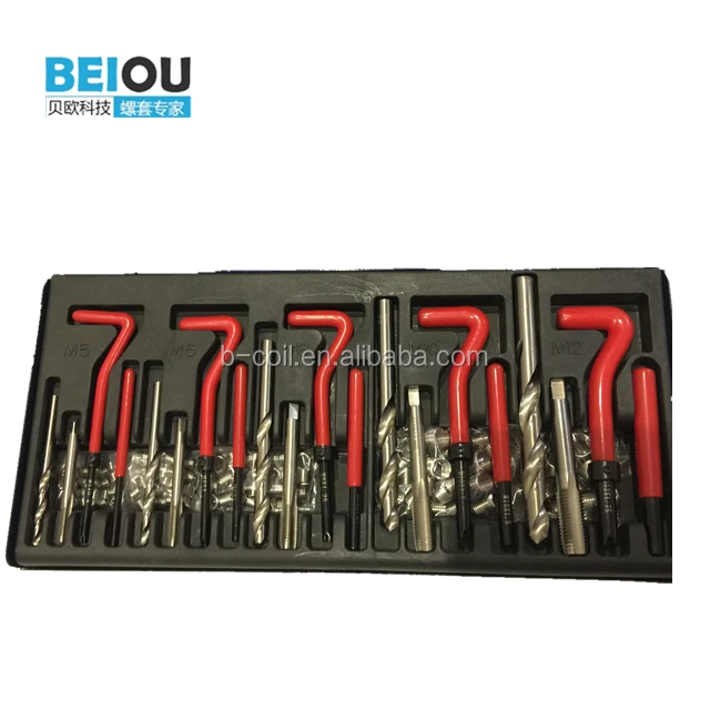 131 pcs screw thread repair kit hand tools coils thread insert installation tools kit