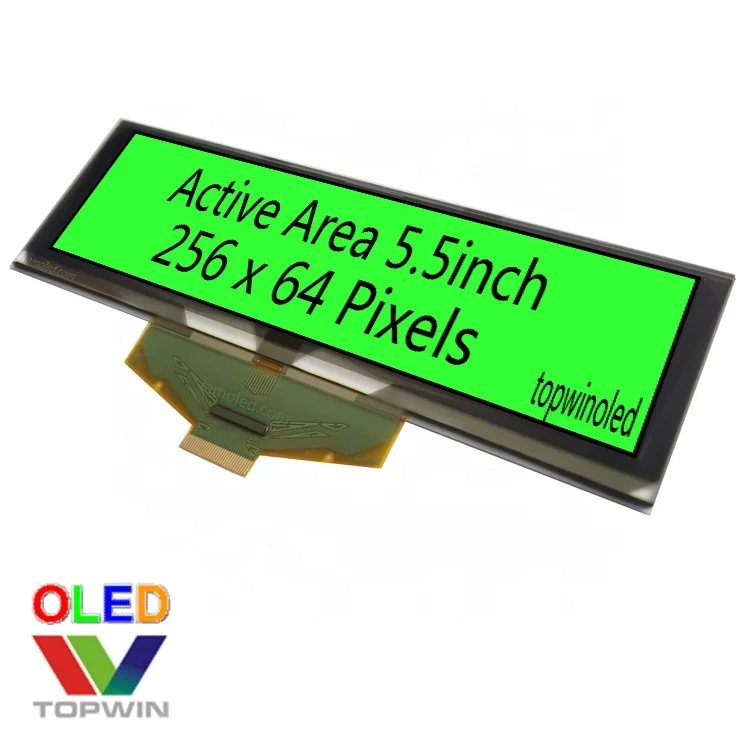 5.5' 5.5inch 5.5 inch 256x64 pixels green 30 pin 16 gray scales oled display UG-5664ASGGF01 I2C SPI parallel Interface ssd1322