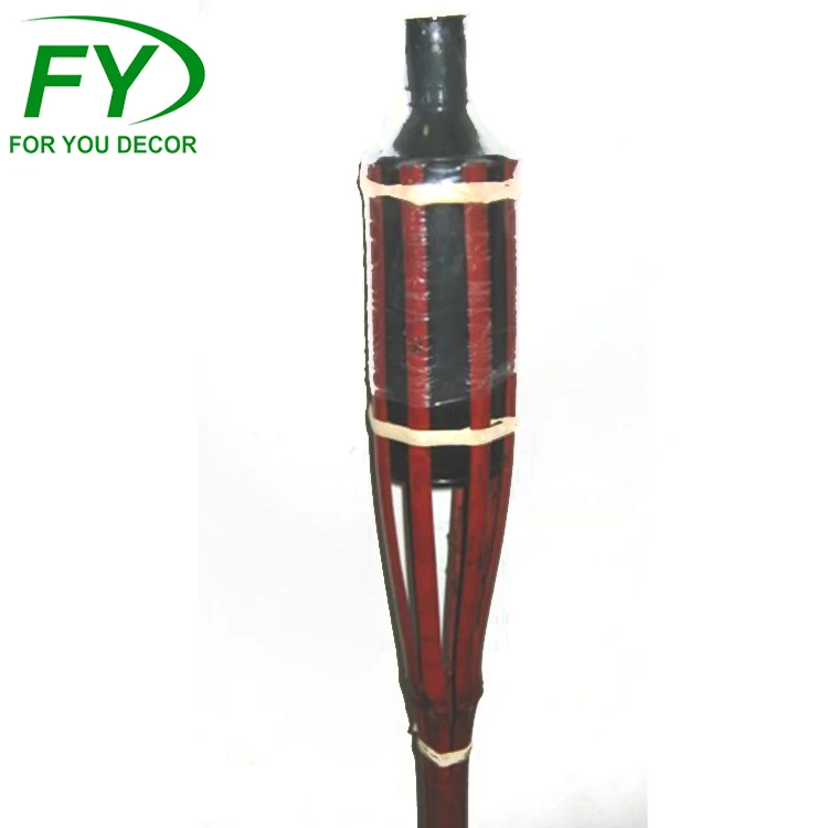 Wholesale cheap natural bamboo tiki torch garden lamp for festivities celebrate