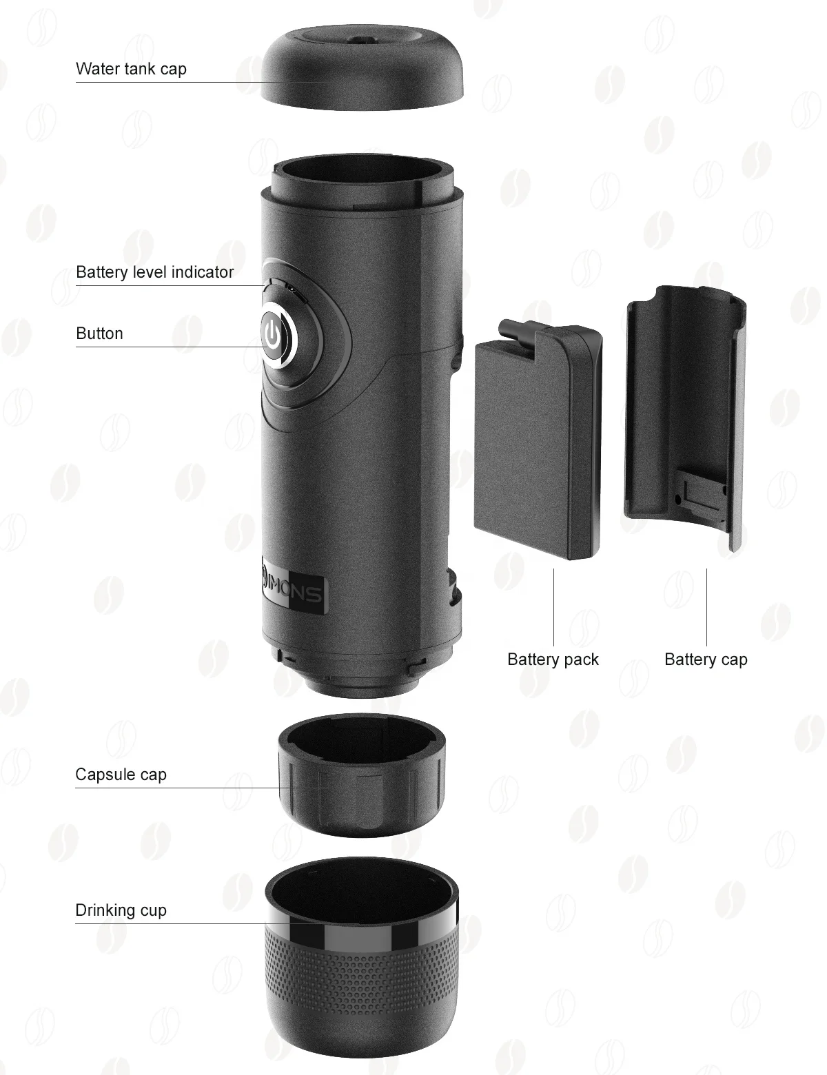 IMONS Portable espresso machine CAN HEAT WATER Fully automatic coffee maker for nespresso capsule