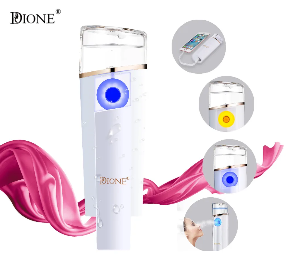 
newe personal nano handy mist led light fresh atomizer can be baby face 