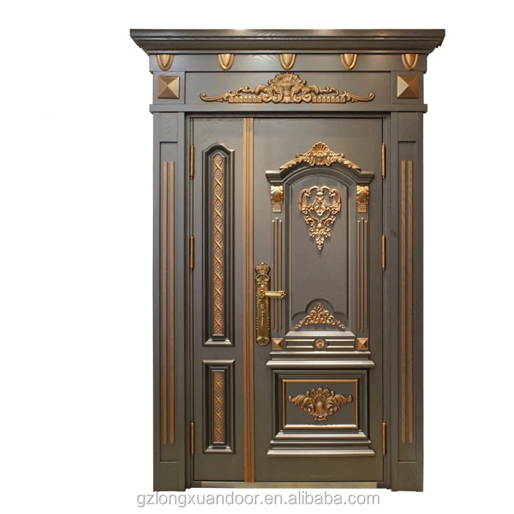 Mom&son Decorative Cast Aluminum Graphic Design ISO Villa Main Door Bulletproof Villa Ic Entrance Accessories Traditional CN;GUA