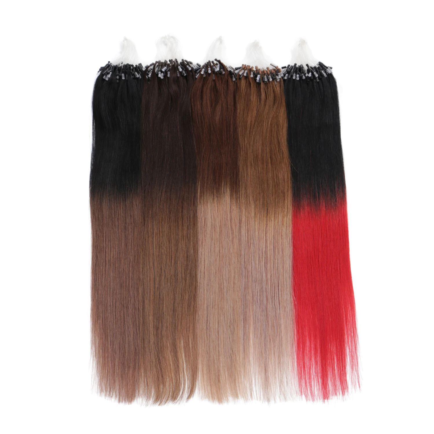 
K.SWIGS Loops Micro Ring Beads Human Hair Extensions 1g/s Silky Straight Human Hair 