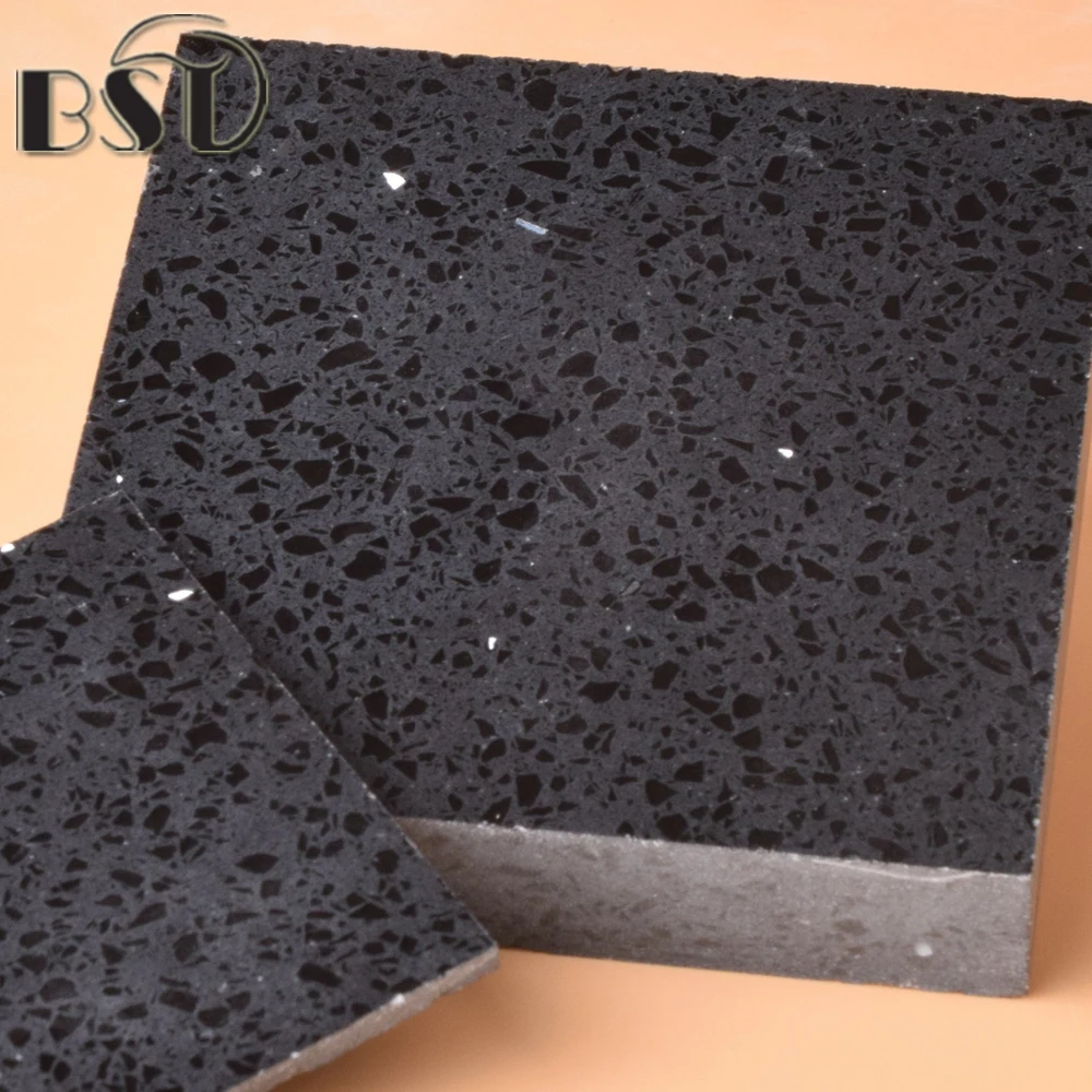 Black Galaxy Artificial Quartz Stone Countertop