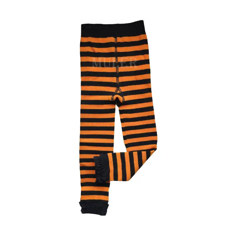 Girls Full length Bamboo Fibre Leggings plain pants with Striped Pattern