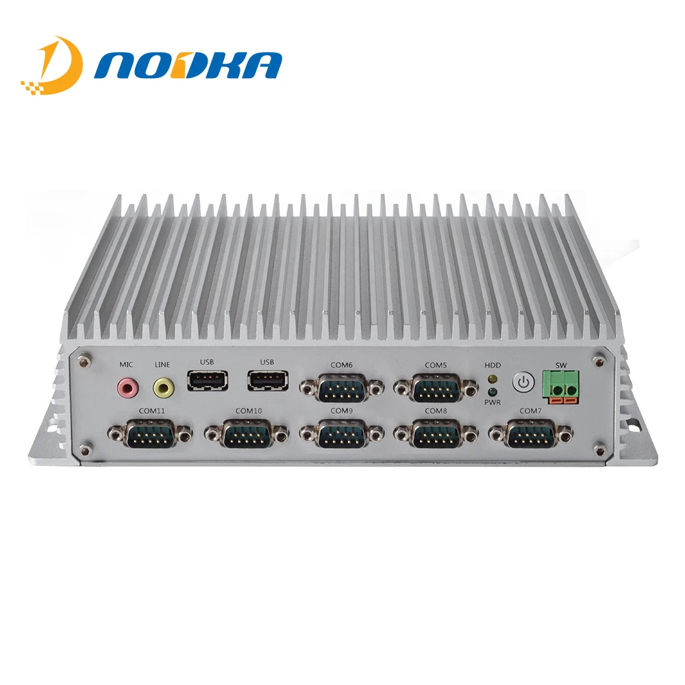 Nodka Atom D2550 CPU fanless mini computer 2 lan mini pc box pc