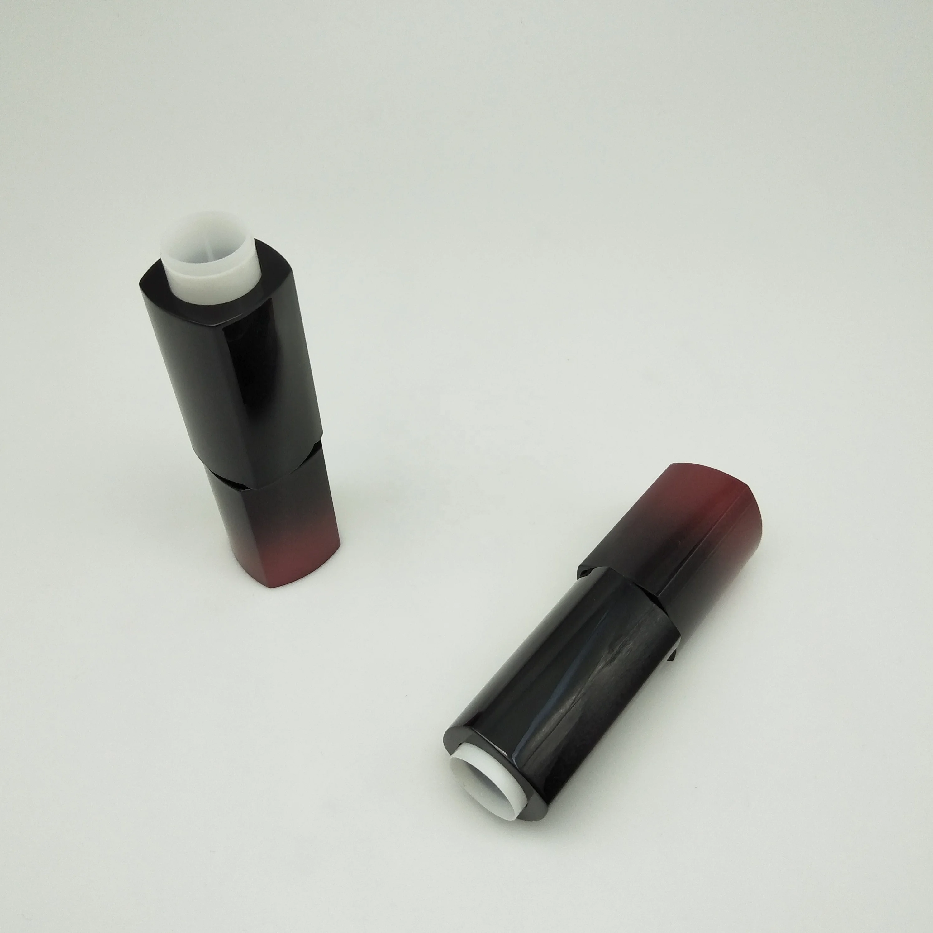 
Newest unique beauty empty square plastic custom printed lipstick tube 