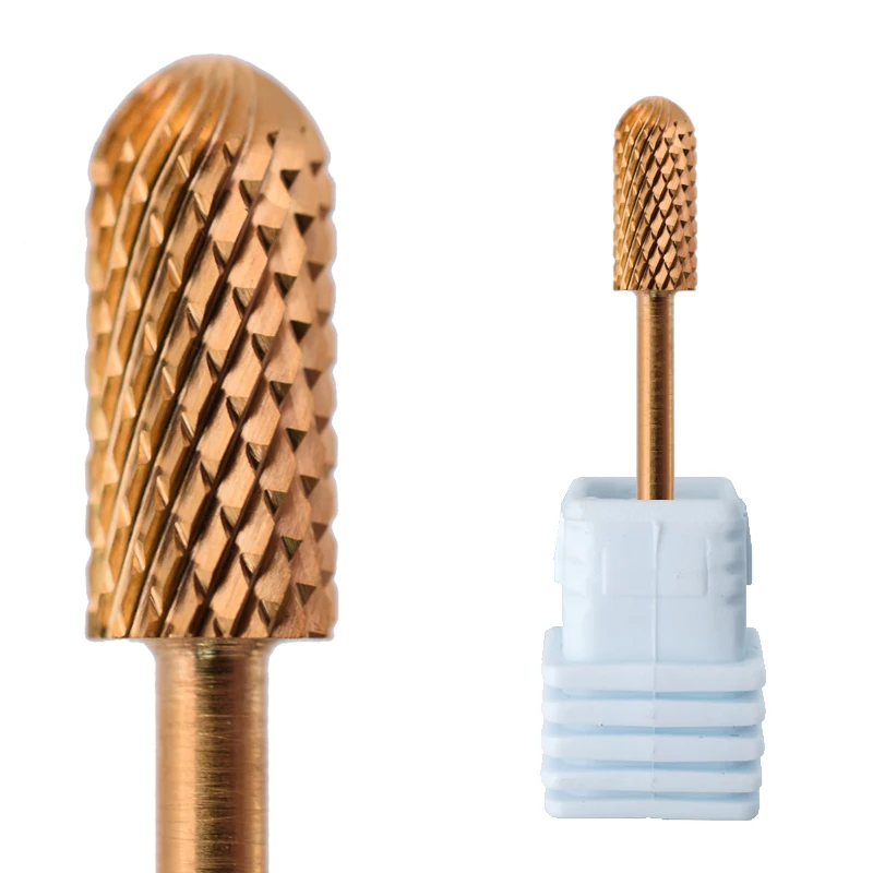 Large Small Barrel Smooth Rounded Top Nail Drill Bits Box Custom Logo Tungsten Carbide Nail Drill Bit With Plastic Case